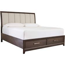 Traditional king upholstered bed with footboard storage bench by signature design by ashley. Brueban King Storage Bed Furnishmyhome Ca