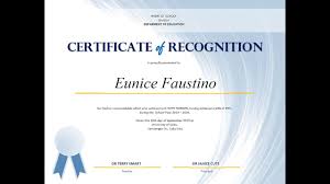 Certificate of recognition templates are professional certificates which demonstrate a health and safety program has been evaluated by a certified auditor and has. Free Template Certificate Of Recognition For Teachers From Deped And Private School Youtube