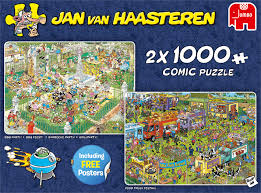 Once you've made a puzzle, you want to make them all. Jumbo 19099 Bbq Party Food Truck Festival Jan Van Haasteren 2 X 1000 Piece Puzzles Barneys News Box