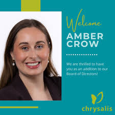 Meet Amber Crow, the newest member of the Chrysalis Board of Directors! An  accomplished attorney and passionate advocate, Amber brings sharp legal  insight and a deep commitment to equity and community. We're
