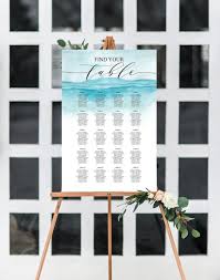 Beach Wedding Seating Chart Template Printable Table