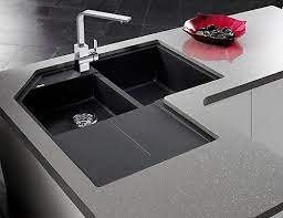 Évier d'angle 1 cuve avec égouttoir, à encastrer. Blanco Silgranit Natural Granite Composite Corner Sink Drop In Or Undermount Anthracite The Home Depot Canada Evier Evier Cuisine Cuisine Appartement