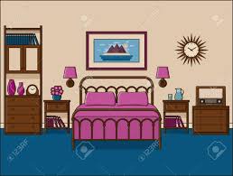 Camera da letto vintage anni 60 testata letto giroletto mobile anni 70 su secondamano it. Vettoriale Interni Retro Camera Da Letto Vettore Camera D Albergo In Design Piatto Con Letto Matrimoniale Spazio Domestico In Linea Arte Illustrazione Di Contorno Attrezzature Per La Casa Dei Cartoni Animati Appartamento