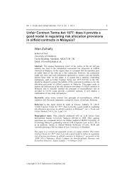 Disclosure of certain interests in securities 92. Pdf Unfair Contract Terms Act 1977 Does It Provide A Good Model In Regulating Risk Allocation Provisions In Oilfield Contracts In Malaysia