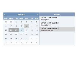 Create A Simple Event Calendar With Jquery E Calendar Event Calendar Calendar Widget Jquery