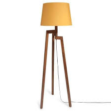 Lampadaire Trepied En Bois Moutarde Lampadaire Trepied Lampes De Table Sans Fil Lampadaire