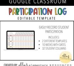 Distance Learning Participation Log Editable In 2020 Elementary Resources Virtual Classrooms Distance Learning