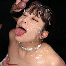 Aya Komatsus Sticky Bukkake Facial • girl girl