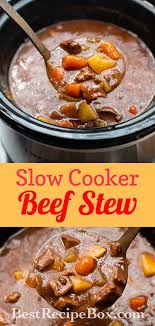 Slow Cooker Beef Stew Recipe In Crock Pot Easy Best Recipe Box Recipe Slow Cooker Beef Stew Beef Stew Recipe Slow Cooker Recipes Beef Stew
