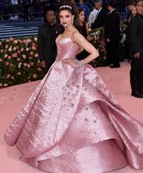 Deepika Padukone S Barbie Moment On The Red Carpet Of Metgala2019 Campbarbie Her Outfit Was Designed By Zacposen Dresses Gala Dresses Pink Gowns