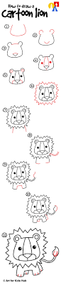 Easy step by step tutorial on how to draw a lion, pause the video at every step. How To Draw A Cartoon Lion Art For Kids Hub Art For Kids Hub Cartoon Lion Drawing For Kids