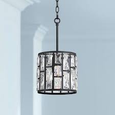 Sofie 8 1 2 Wide Black And Crystal Mini Pendant Light 64t34 Lamps Plus