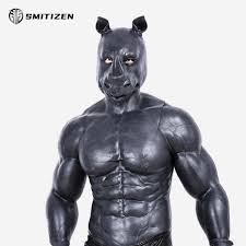 Smitizen Silicone Black Rhino Simulation Mask Realistic Skin for Cosplay |  eBay