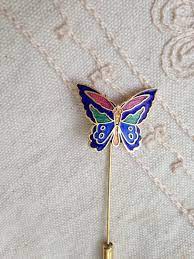 Hat Pin Vintage Hat Pin Cloisonne Hat Pin Blue Cloisonne Hat Pin Vintage Stick Pin Butterfly Hat Pin Vintage Hat Pin Hats Vintage Hat Pins Gold Hats