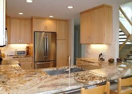 Kitchen With Natural Maple Cabinets Google Search Natural Wood Kitchen Granite Countertops Kitchen Maple Kitchen Cabinets