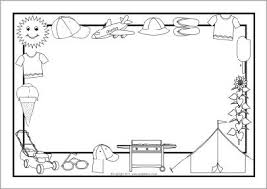 Black And White Kids Border Summer Themed A4 Page Borders Black And White Sb4835 Sparklebox Page Borders Clip Art Borders Borders