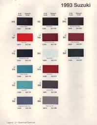 Suzuki Paint Chart Color Reference