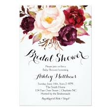 Cranberry Marsala Floral Bridal Shower Invitation Zazzle Com Bridal Shower Invitations Floral Bridal Shower Bridal Invitations
