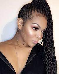 927 Likes 15 Comments Detroit Mua Tyliramariemakeup On Instagram Braided Ponytail Hairstyles African Braids Hairstyles Braided Hairstyles