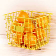 Panier De Rangement Carre En Metal Filaire Jaune Panier Rangement Panier Filaire Panier