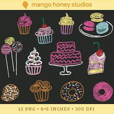 Digital Chalkboard Clipart Bakery Clip Art Cupcake Clipart Cake Clip Art Food Doodles Macarons Donuts Chalkboard Art Chalk Drawings Chalkboard Drawings