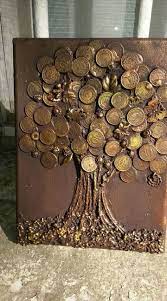 I have been making coin rings for a few weeks now. Art Made With Coins Coins Tree Coins Art Penny Art Cool Things To Make With Coins Coin Crafts Coin Art Crafts