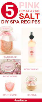Diy Pink Himalayan Salt Spa Scrub Soak Spray Candle Aromatherapy Gifts Diy Spa Aromatherapy Candles