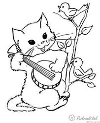 Farbung Kurzhaar Katze Vogel Singen Baum Balalaika Ausmalbilder Katzen Ausmalbilder Katzen Quilt