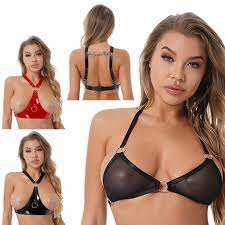 Sexy Women's Leather Open Cup Exposed Bare Breasts Nipples Wre-free  Bralette | eBay