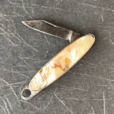 Antique John Salm Abalone Pocket Fob Knife