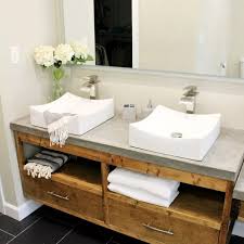 D corner bathroom vanity in antique gray with white top and white basin. 13 Diy Bathroom Vanity Plans You Can Build Today