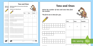 Tens and ones place value worksheet for kindergarten. Tens And Units Worksheet Worksheet Teacher Made