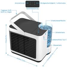 Ideal Fur Zuhause Und Buro 4 In 1 Mobile Klimagerate Luftreiniger 2 Modi 3 Geschwindigkeiten Mit Licht Usb Klimaanlage Klein Augola Mini Klimaanlage Personliche Luftkuhler Luftbefeuchter Baumarkt Heizen Kuhlen