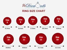 16 Diamonds Ring Size Chart