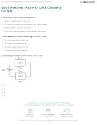 The current in the branches of the circuit (is the same notes: Quiz Worksheet Parallel Circuits Calculating Currents Study Com