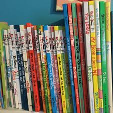 Our Collection Of Dr Seuss Books So Far Only A Few Were Purchased New During The 5 Book Sale At Walmart The Rest Came From Book Sale Wall Murals Repainting