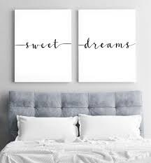 Above Bed Art Above Crib Art Set Of 2 Prints Minimalist Poster Above Crib Decor Nursery Wall Art Bedroom Wall Art Sweet Dreams Print Bedroom Wall Decor Above Bed Above Bed