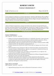 contract administrator resume samples