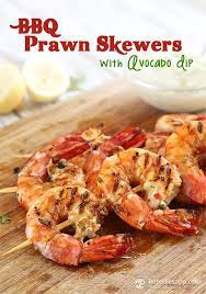 The Ketodiet Blog Bbq Prawn Skewers With Avocado Dip Bbq Prawns Bbq Recipes Seafood Recipes