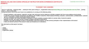 Hcc Coding Auditor Job Experience Letters Examples