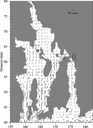 the m 2 tidal current ellipse chart for selected sites from