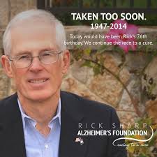 Richard Sharp passed away the evening of June 24th in 2014 from Posterior  Cortical Atrophy (PCA), a rare form of Alzheimer's Disease. From the time  of his diagnosis until his eventual passing,
