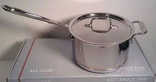 All Clad Copper Core 4 Qt Saucepan 5 Ply With Lid Stainless Steel New Usa All Clad Steel Stainless