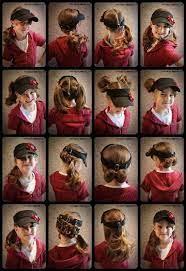 By Jenn Visor Hat Hair Idea S Hat Hairstyles Visor Hairstyles Kids Hairstyles