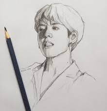 Lin Csa Jeon Jungkook Drawing Bts Bighitofficial Bts Jungkook Drawings Girl Drawing Sketches Girl Drawing