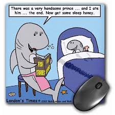 3drose Shark Bedtime Stories Mouse Pad 8 By 8 Inches Walmart Com Bedtime Stories Funny Memes Funny Pictures