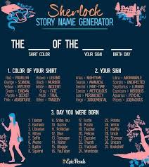 Sherlock Story Name Generator Use As A Writing Prompt For A Short Story Story Name Generator Funny Name Generator Name Generator