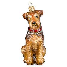 Joy To The World Collection Airedale Christmas Ornament Multi Glass Christmas Ornaments Pets Joy To The World