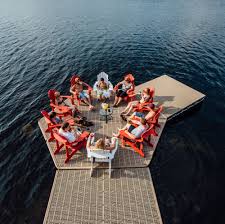 These floating boat dock kits have buoyant and airtight pontoons that allow the entire dock system to be suspended and stay afloat on the surface of the water. 14 X16 Complete Hexagon Floating Dock Kit Canadadocks