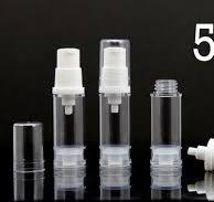 Free shipping - Empty Airless Pump bottles Transparent White Clear 5ml